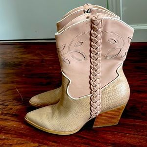 Lori Croc-Embossed & Cutout Leather Boots by Dolce Vita